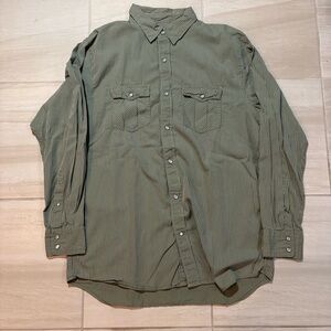 Old Navy Men's Olive Striped Button Down Shirt